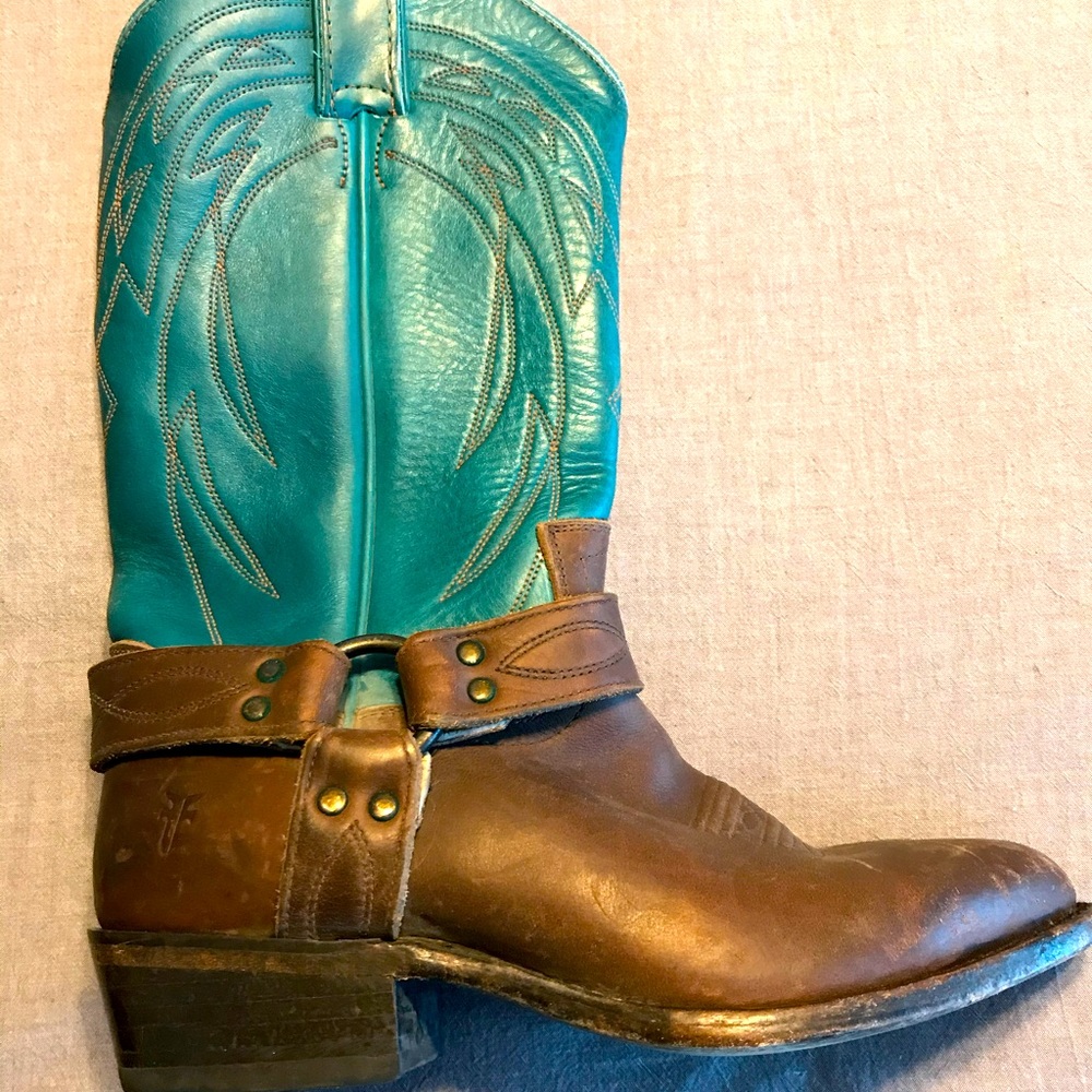 COPY - Frye Billy Harness turquoise western boot